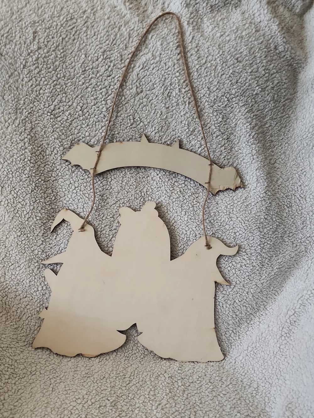 Happy Halloween Red & White Ghost Wall Hanging - Party Decoration